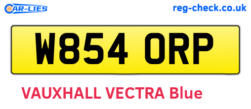 W854ORP are the vehicle registration plates.