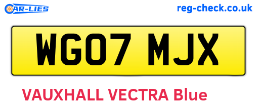 WG07MJX are the vehicle registration plates.