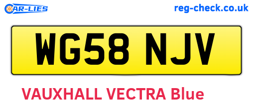 WG58NJV are the vehicle registration plates.