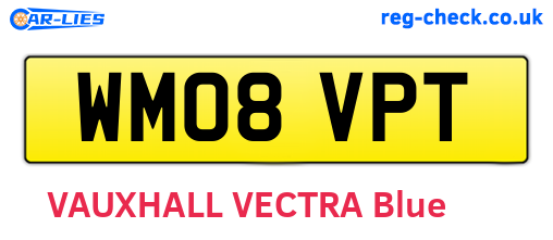 WM08VPT are the vehicle registration plates.
