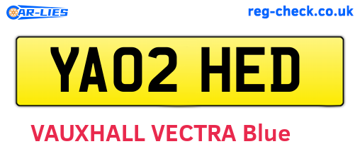 YA02HED are the vehicle registration plates.