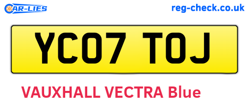 YC07TOJ are the vehicle registration plates.