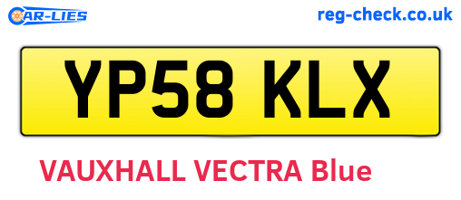 YP58KLX are the vehicle registration plates.