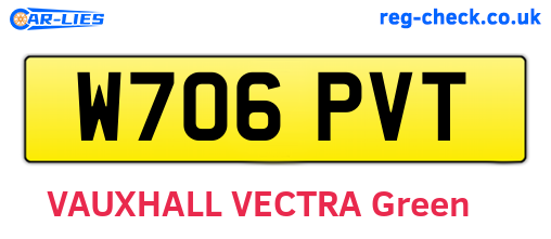 W706PVT are the vehicle registration plates.