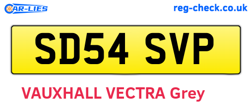 SD54SVP are the vehicle registration plates.