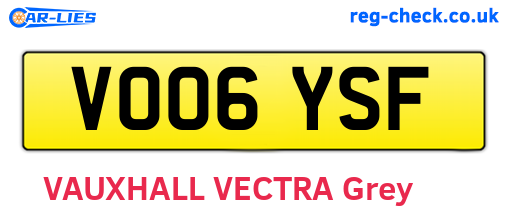 VO06YSF are the vehicle registration plates.