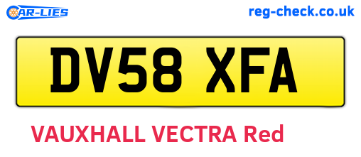 DV58XFA are the vehicle registration plates.