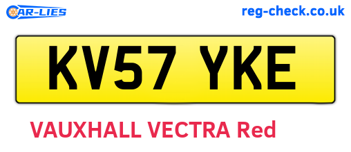 KV57YKE are the vehicle registration plates.