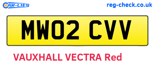 MW02CVV are the vehicle registration plates.