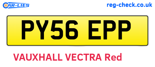 PY56EPP are the vehicle registration plates.