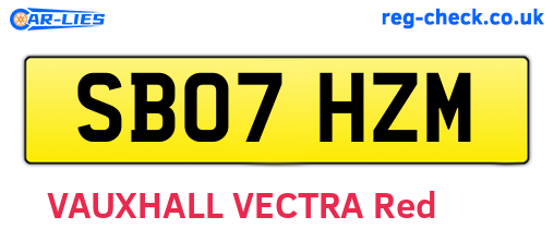 SB07HZM are the vehicle registration plates.
