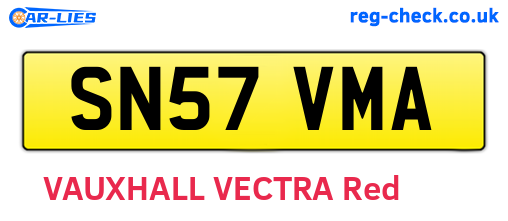 SN57VMA are the vehicle registration plates.