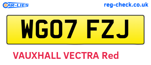 WG07FZJ are the vehicle registration plates.
