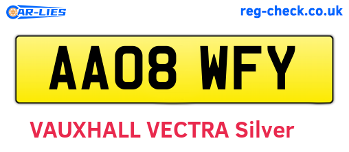 AA08WFY are the vehicle registration plates.