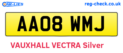 AA08WMJ are the vehicle registration plates.