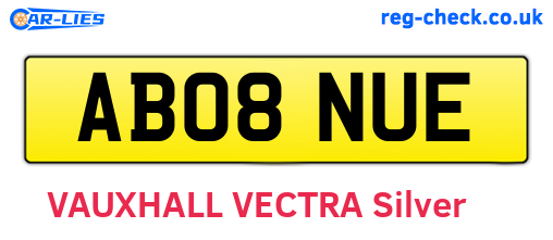 AB08NUE are the vehicle registration plates.