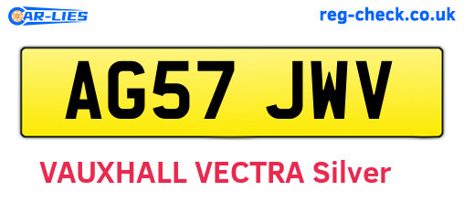 AG57JWV are the vehicle registration plates.