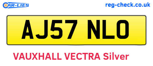 AJ57NLO are the vehicle registration plates.