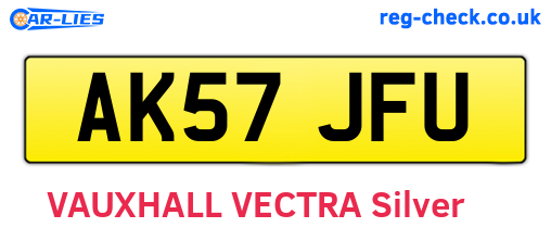 AK57JFU are the vehicle registration plates.