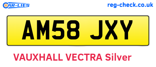 AM58JXY are the vehicle registration plates.