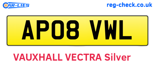 AP08VWL are the vehicle registration plates.