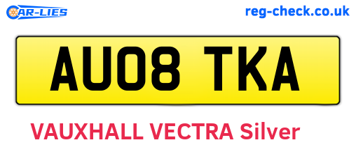 AU08TKA are the vehicle registration plates.