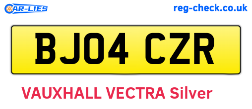 BJ04CZR are the vehicle registration plates.
