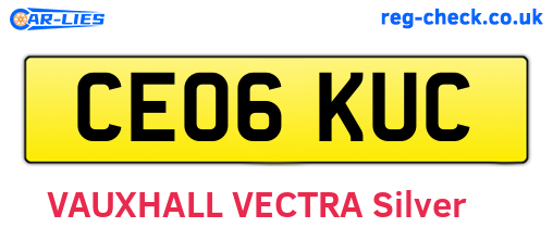 CE06KUC are the vehicle registration plates.