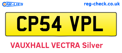 CP54VPL are the vehicle registration plates.