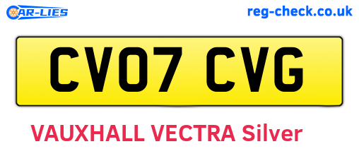 CV07CVG are the vehicle registration plates.