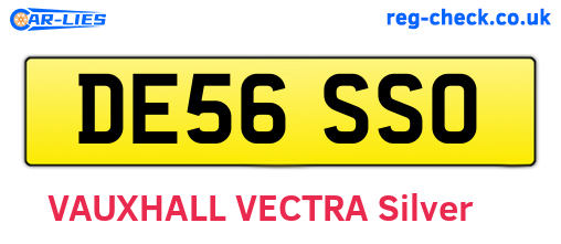 DE56SSO are the vehicle registration plates.