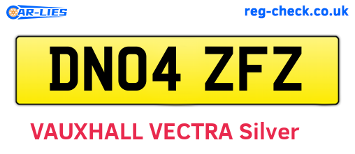DN04ZFZ are the vehicle registration plates.