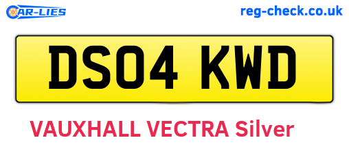 DS04KWD are the vehicle registration plates.