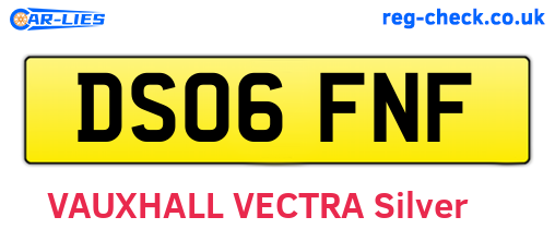 DS06FNF are the vehicle registration plates.