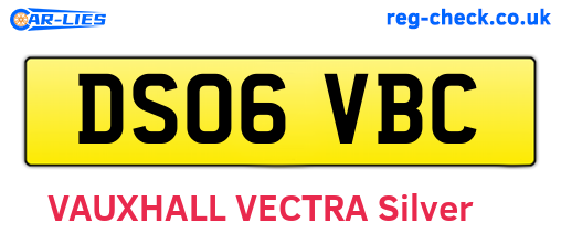 DS06VBC are the vehicle registration plates.