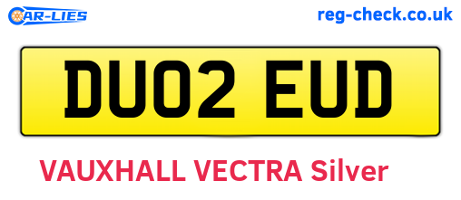 DU02EUD are the vehicle registration plates.