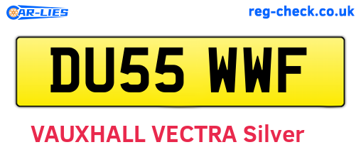 DU55WWF are the vehicle registration plates.