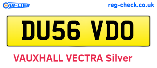 DU56VDO are the vehicle registration plates.