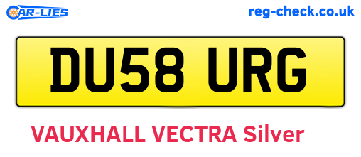 DU58URG are the vehicle registration plates.