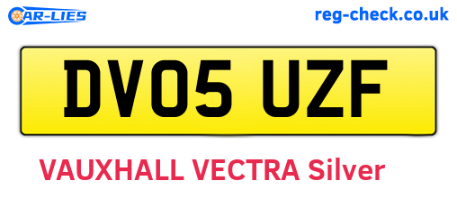 DV05UZF are the vehicle registration plates.