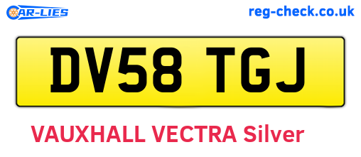 DV58TGJ are the vehicle registration plates.