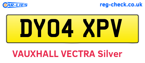 DY04XPV are the vehicle registration plates.