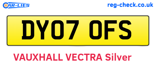 DY07OFS are the vehicle registration plates.