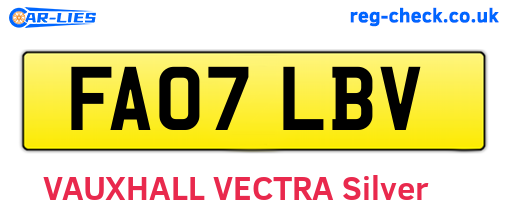 FA07LBV are the vehicle registration plates.