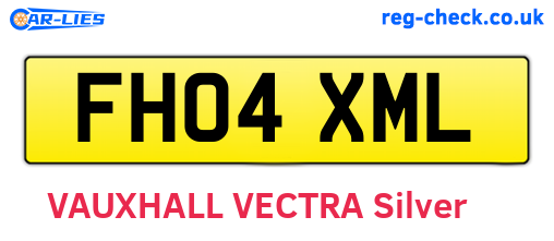 FH04XML are the vehicle registration plates.
