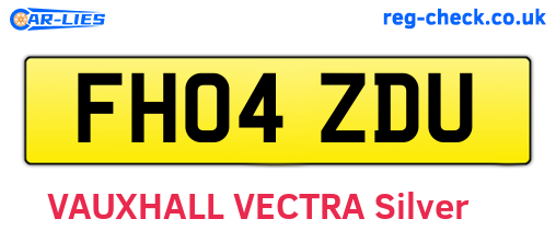 FH04ZDU are the vehicle registration plates.