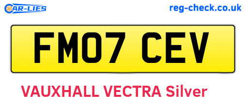 FM07CEV are the vehicle registration plates.