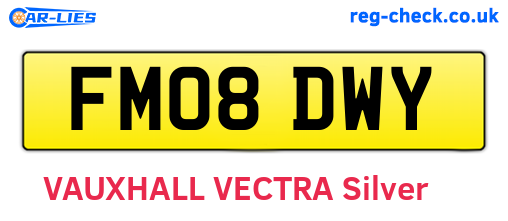 FM08DWY are the vehicle registration plates.