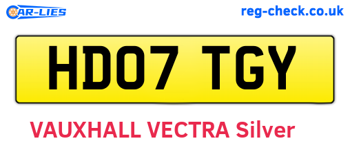 HD07TGY are the vehicle registration plates.