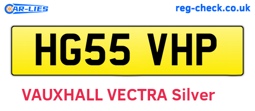 HG55VHP are the vehicle registration plates.